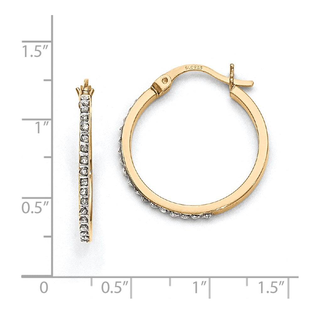 Sterling Silver & Gold-plated Diamond Mystique Round Hoop Earrings
