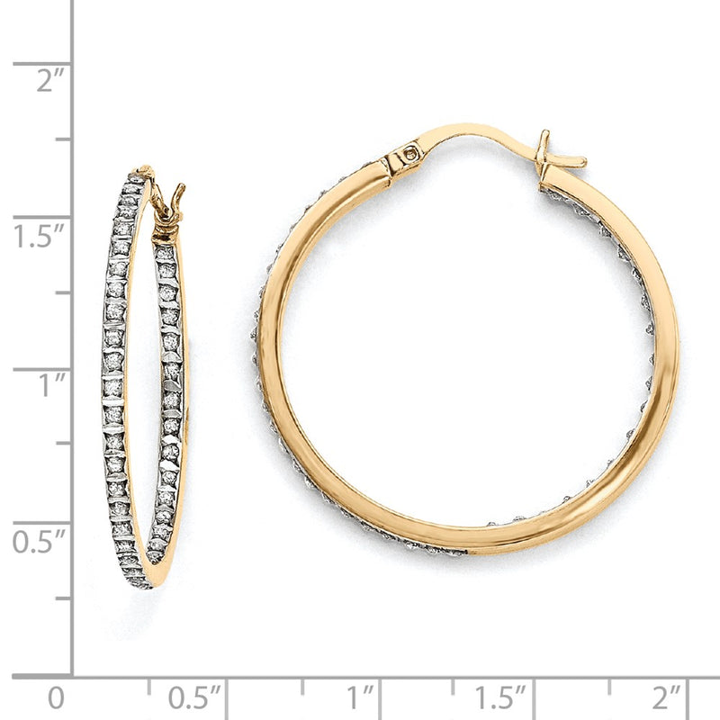 Sterling Silver & Gold-plated Diamond Mystique Round Hoop Earrings