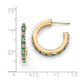 Sterling Silver & Gold-plated Diamond & Emerald Round Post Hoop Earrings