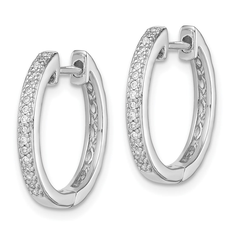 Sterling Silver Rhodium Diamond Earrings