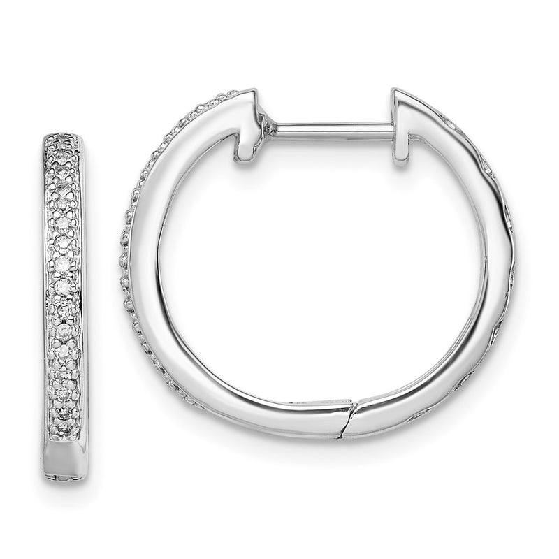Sterling Silver Rhodium Diamond Earrings