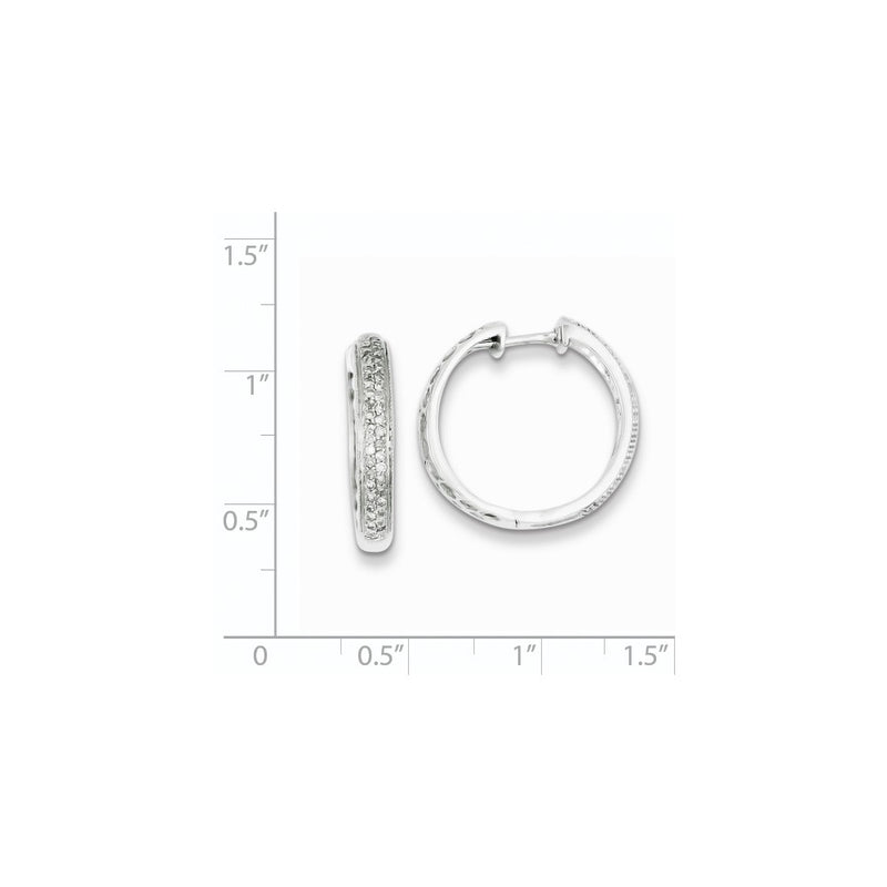 Sterling Silver Diamond Hoop Earrings