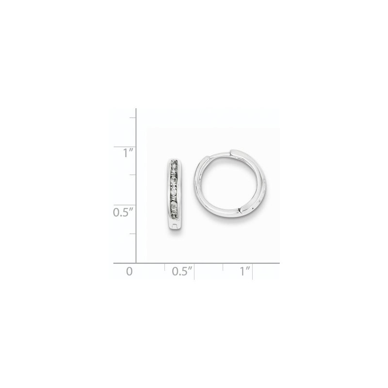 Sterling Silver Baguettes & Round Diamonds Hoop Earrings