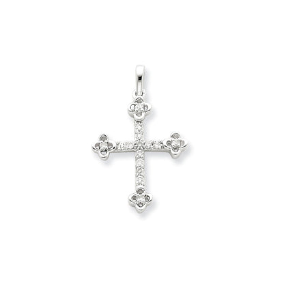 Sterling Silver Diamond Cross Pendant