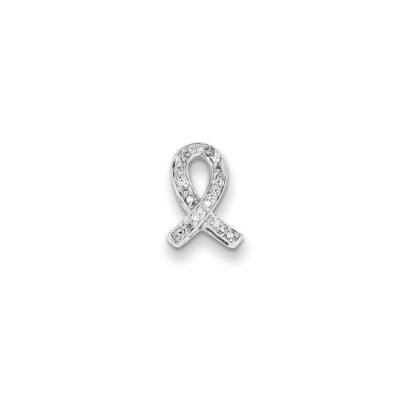 Sterling Silver Diamond Awareness Ribbon Pendant