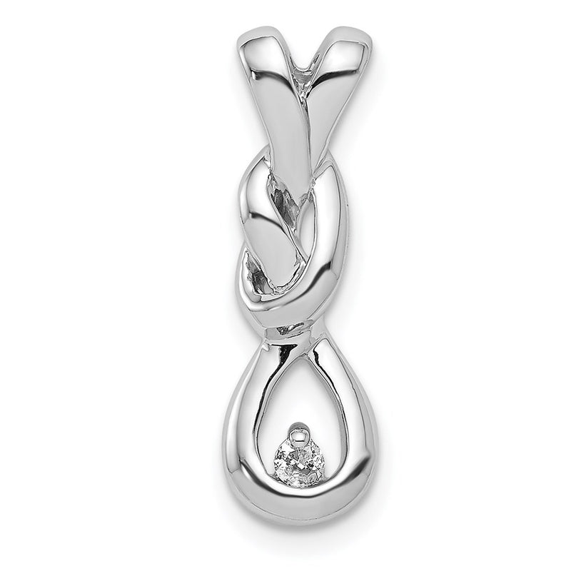 Sterling Silver Rhodium Diamond Pendant