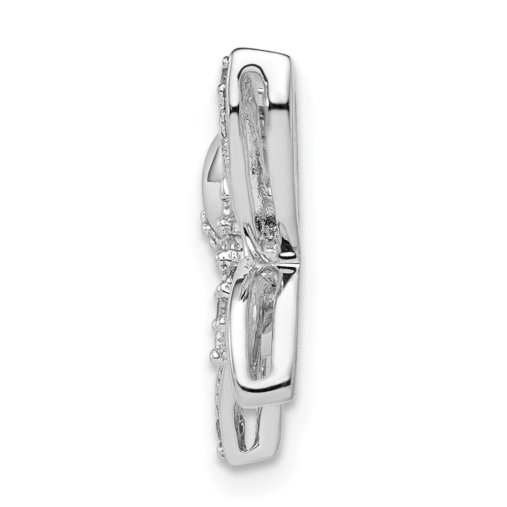 Sterling Silver Rhodium Diamond Butterfly Pendant