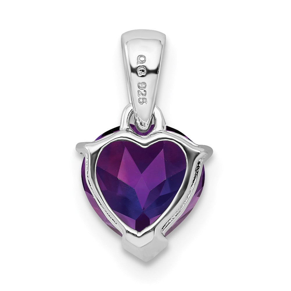 Sterling Silver Rhodium Amethyst Pendant
