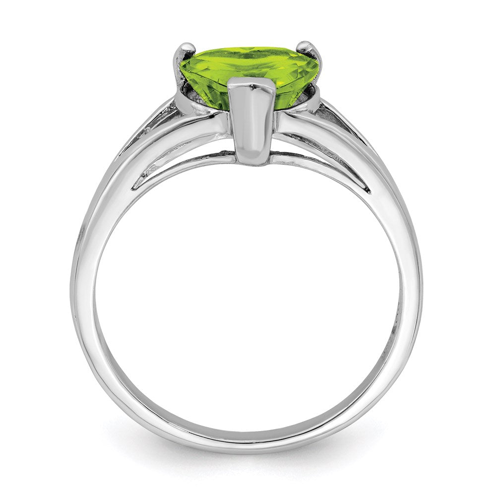 Sterling Silver Rhodium Peridot Ring