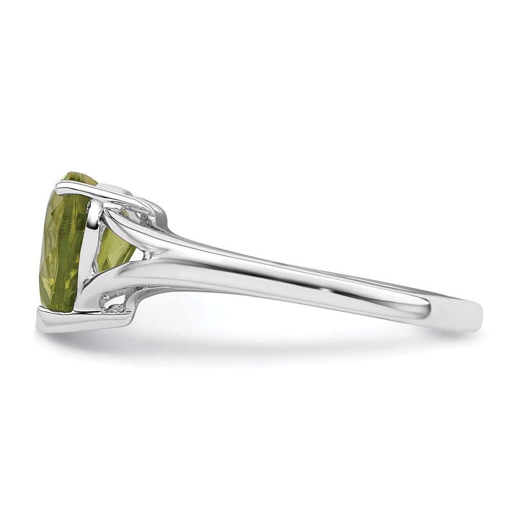 Sterling Silver Rhodium Peridot Ring
