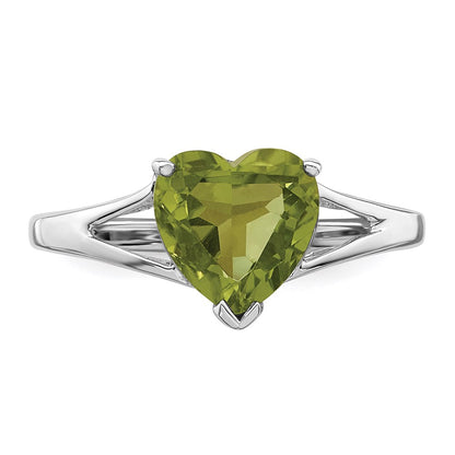 Sterling Silver Rhodium Peridot Ring