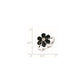 Sterling Silver Rhodium-plated Dark Sapphire & Diamond Flower Ring