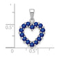 Sterling Silver Rhodium-plated Sapphire Pendant