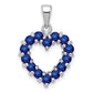 Sterling Silver Rhodium-plated Sapphire Pendant