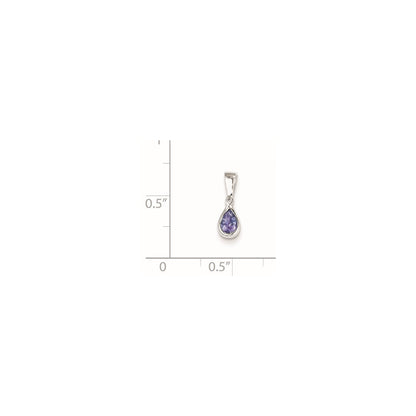 Sterling Silver Tanzanite & Diamond Pendant