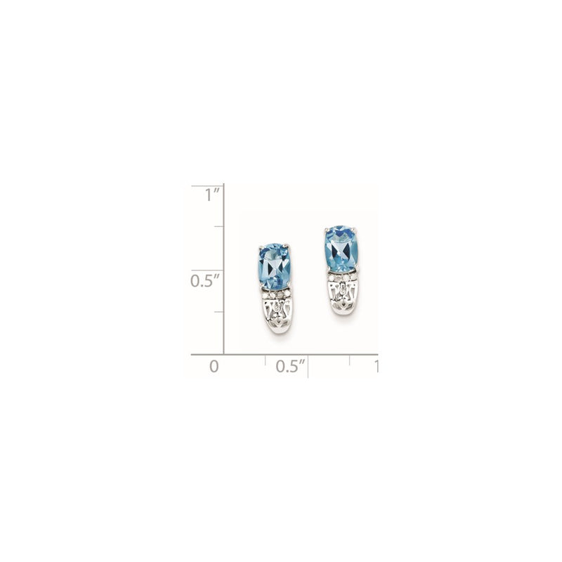 Sterling Silver Diamond & Light Swiss Blue Topaz Post Earrings
