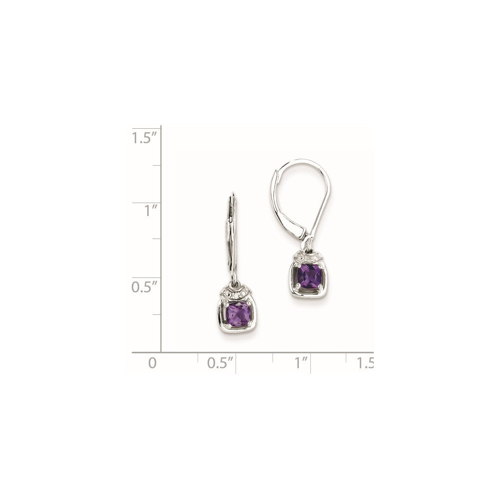 Sterling Silver Diamond & Amethyst Earrings