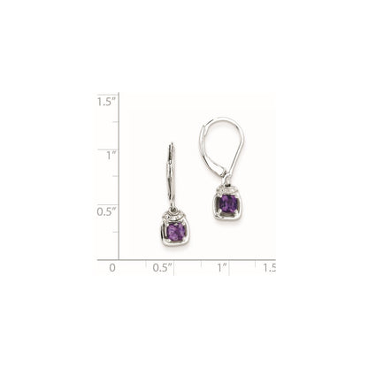 Sterling Silver Diamond & Amethyst Earrings