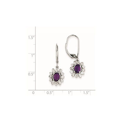 Sterling Silver Diamond & Amethyst Earrings
