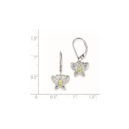 Sterling Silver Peridot & Diamond Earrings