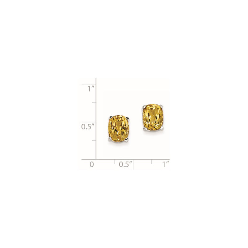 Sterling Silver Citrine Oval Post Earrings