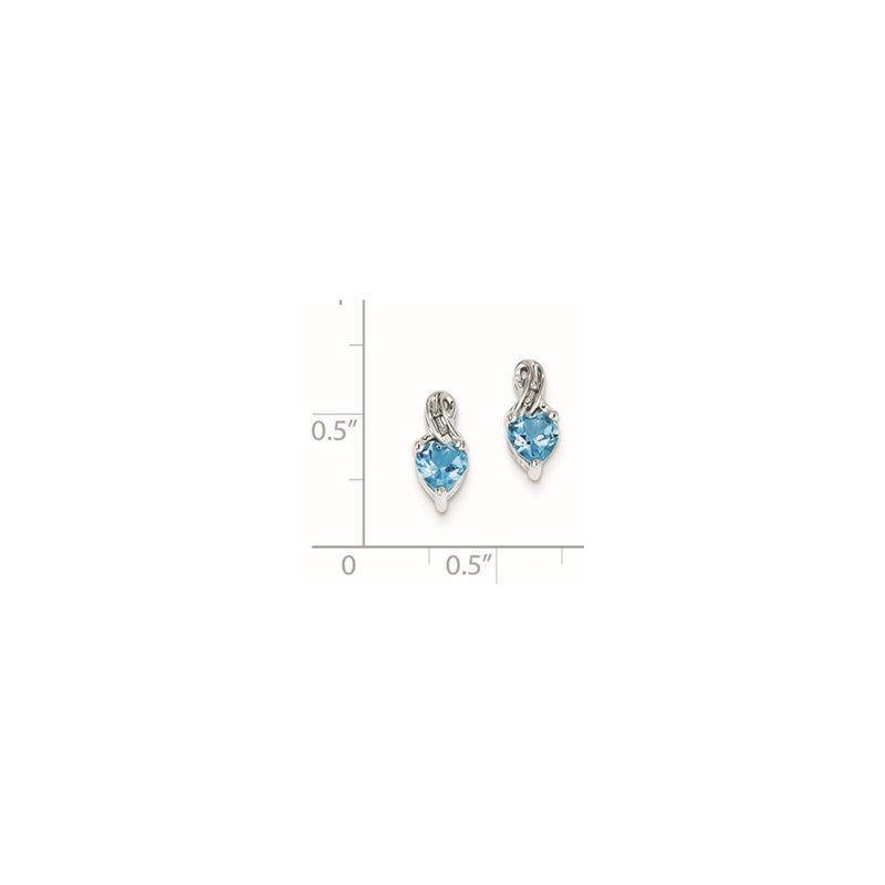 Sterling Silver Rhodium Plated Diamond & Lt Swiss BT Post Earrings