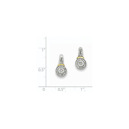 Sterling Silver & 14K Two Tone Post Earrings