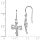Sterling Silver Rhodium Plated Diamond Cross Dangle Earrings