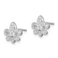 Sterling Silver Rhodium 0.16ct Diamond Fleur de Lis Post Earrings