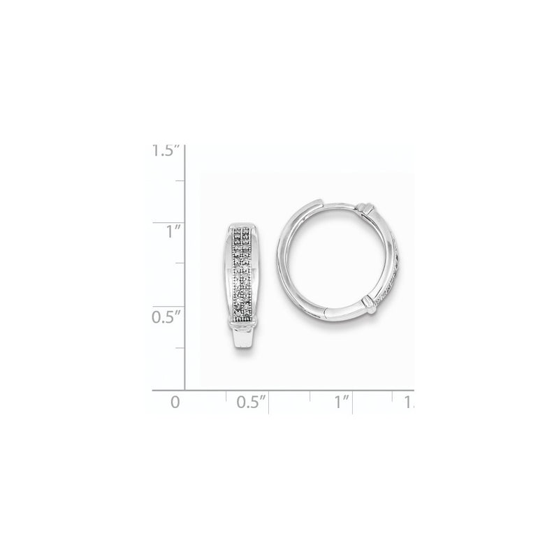 Sterling Silver Diamond 1/4ct Hinged Hoop Earrings