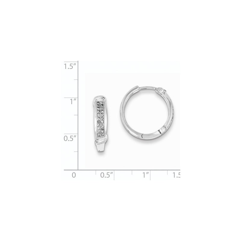 Sterling Silver Diamond 1/5 Cts Hinged Hoop Earrings