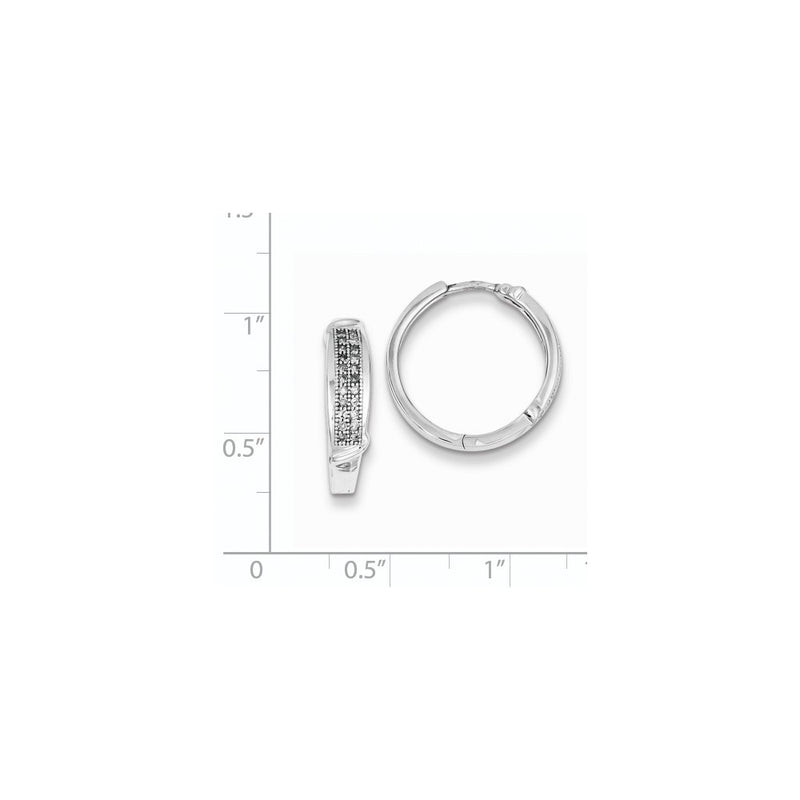 Sterling Silver Diamond 1/5 Cts Hinged Hoop Earrings