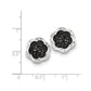 Sterling Silver Black Diamond Flower Post Earrings