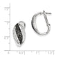 White Night Sterling Silver Black and White Rhodium-plated Black and White Diamond Omega Back Post Earrings