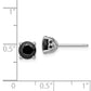 Sterling Silver Rhodium-plated 6mm Black Sapphire Post Earrings