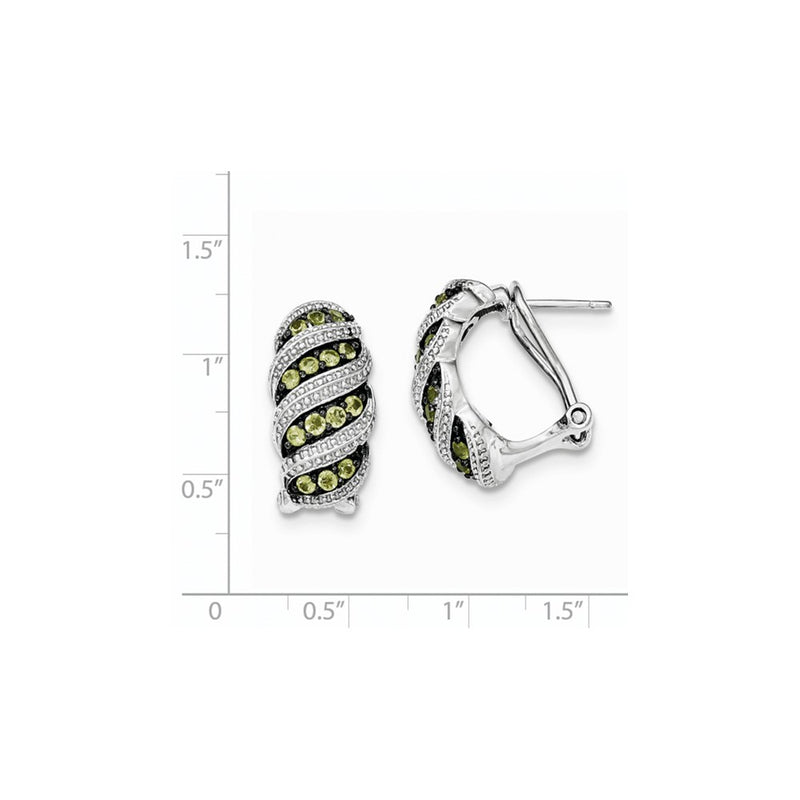 Sterling Silver Peridot Omega Back Earrings