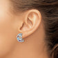 SS Rhodium-plated Amethyst/Blue Topaz/Garnet/Citrine Omega Back Earrings