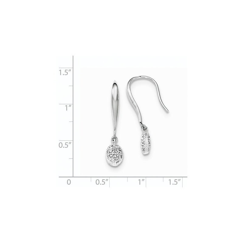 Sterling Silver Diamond Shepherd Hook Dangle Earrings