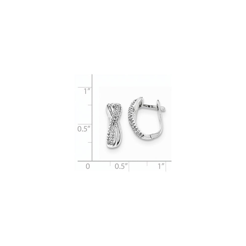 Sterling Silver Diamond Hinged Hoop Earrings