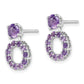 Sterling Silver Polished 5mm Amethyst Studs with Dangle Earring Jackets