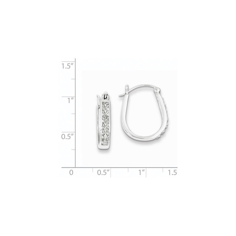 Sterling Silver Rhodium Diamond Hoop Earrings