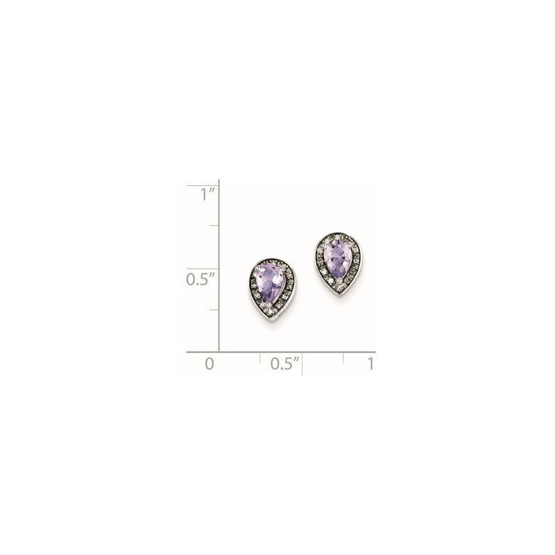 Sterling Silver Diamond & Pink Quartz Earring