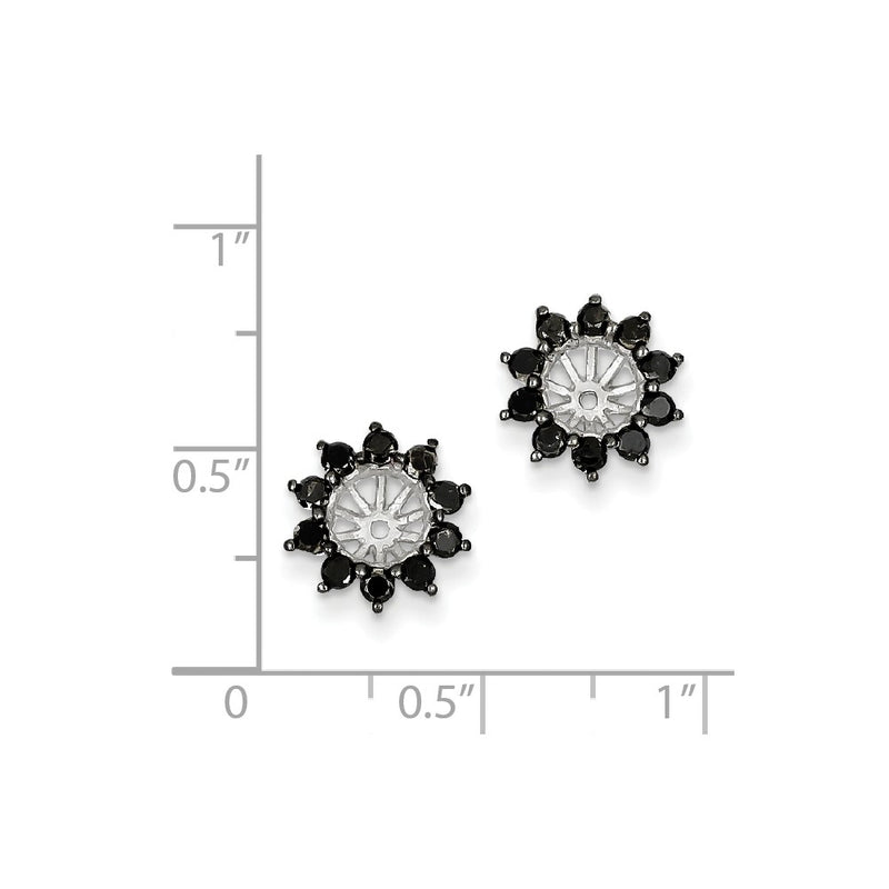 Sterling Silver Black Diamond Earring Jacket