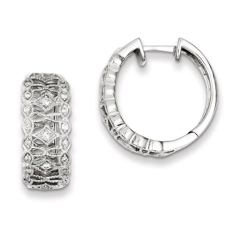 Sterling Silver Diamond Earrings