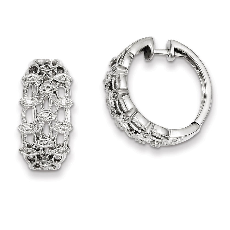 Sterling Silver Diamond Earrings