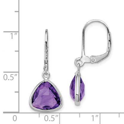 Sterling Silver Rhodium-plated Amethyst Earrings