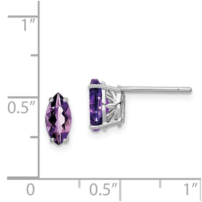 Sterling Silver Rhodium-plated Amethyst Earrings
