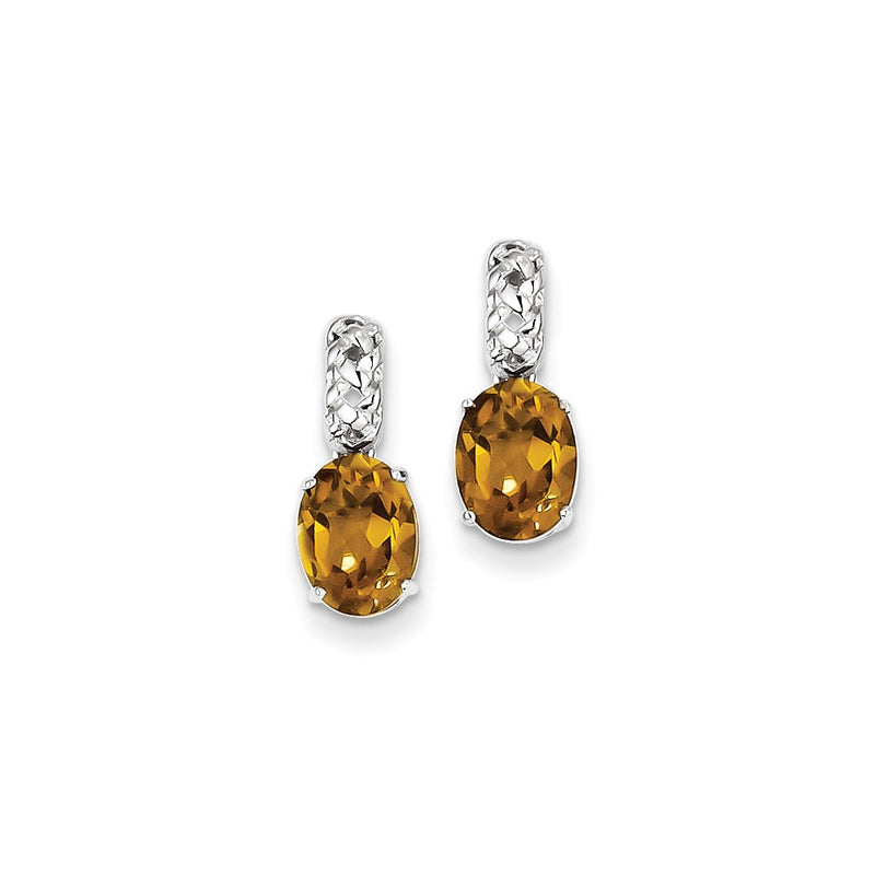 Sterling Silver Whiskey Quartz Earrings