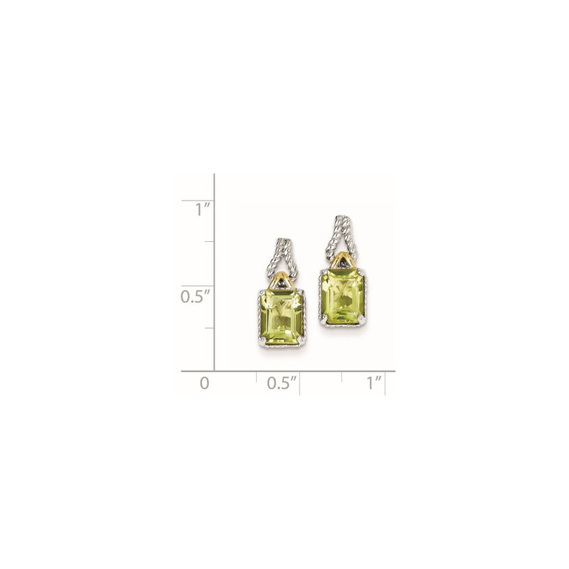 Sterling Silver w/ Flash Gold-plate Accent Lemon Quartz Earrings