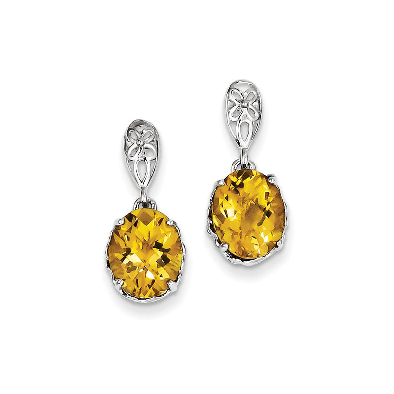 Sterling Silver Whiskey Quartz Earrings